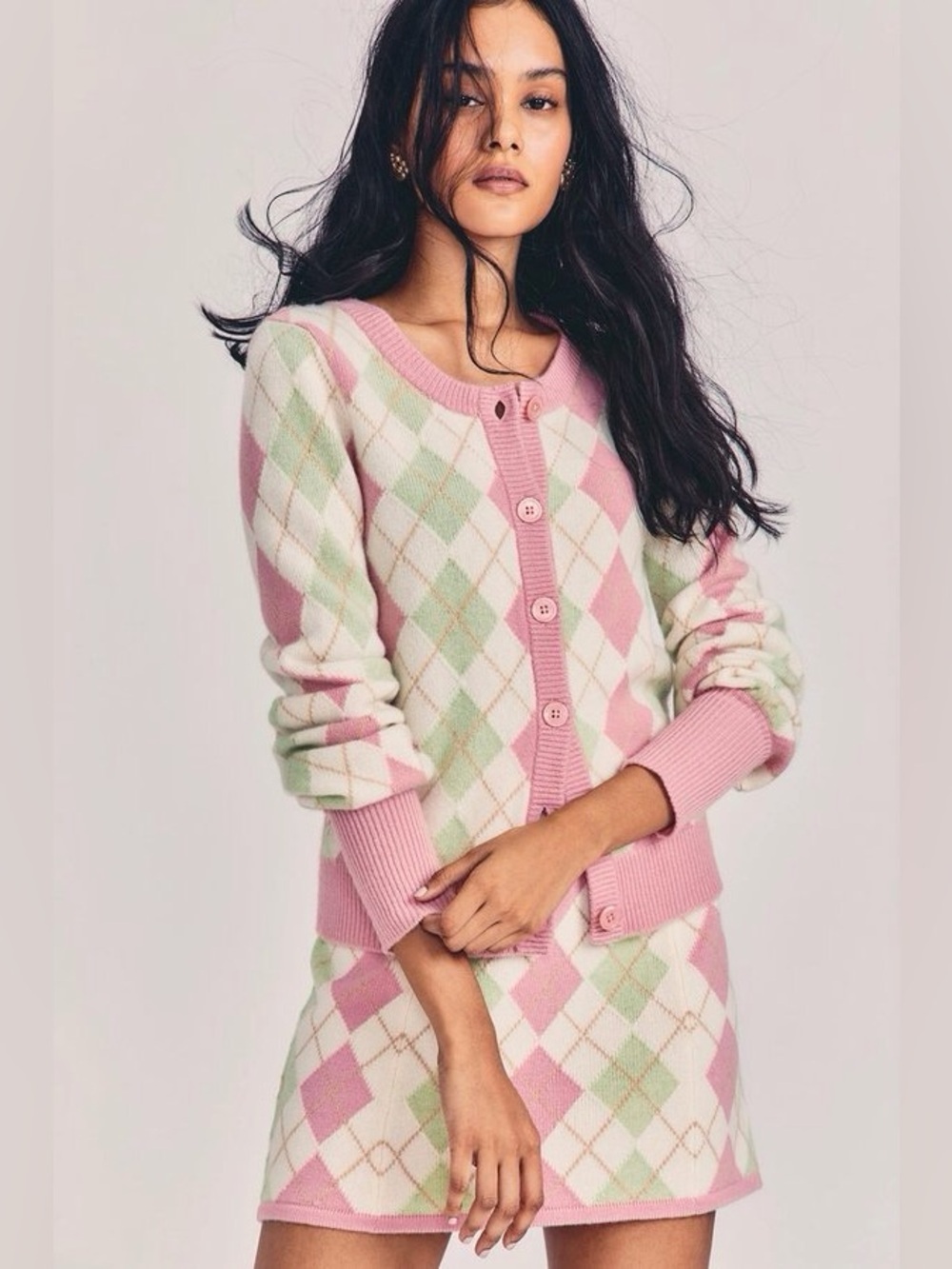 Love Shack Fancy Marseille Argyle Palm Beach Multi Skirt NWT
